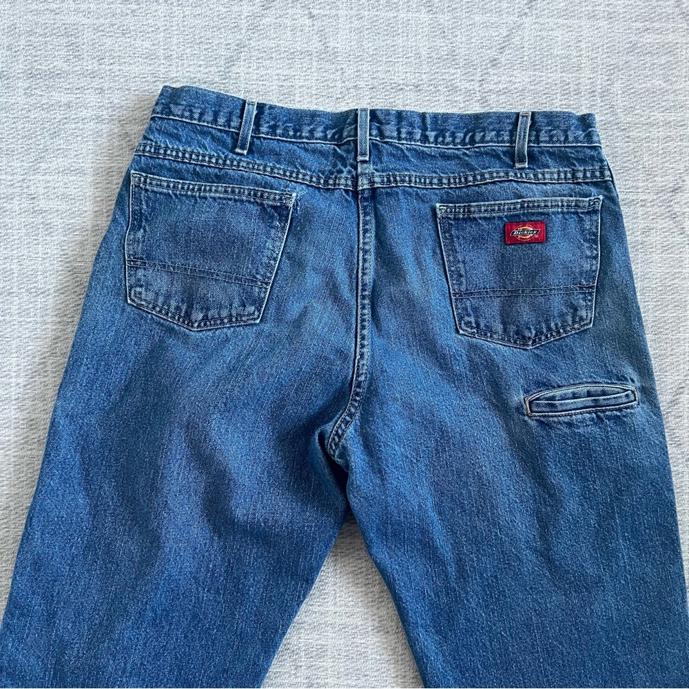 Vintage Dickies Men’s Blue Distressed Grunge Baggy Workwear Skater Denim Jeans - Picture 7 of 10